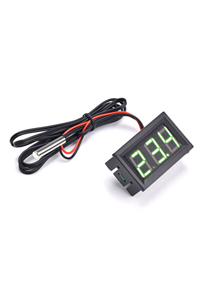 Choice مقياس حرارة رقمي صغير مزود بمؤشر LED أخضر يعمل بجهد 4-30 فولت تيار مست...