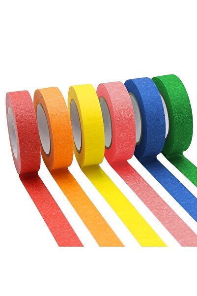 Choice1 6 قطع من شريط لاصق ملون، طول كل لفة 16 ياردة، 6 لفات بألوان قوس قزح، ...