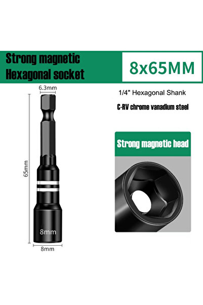 Choice7 مجموعة رؤوس مفكات براغي مغناطيسية من فولاذ الكروم والفاناديوم مقاس 8 ...