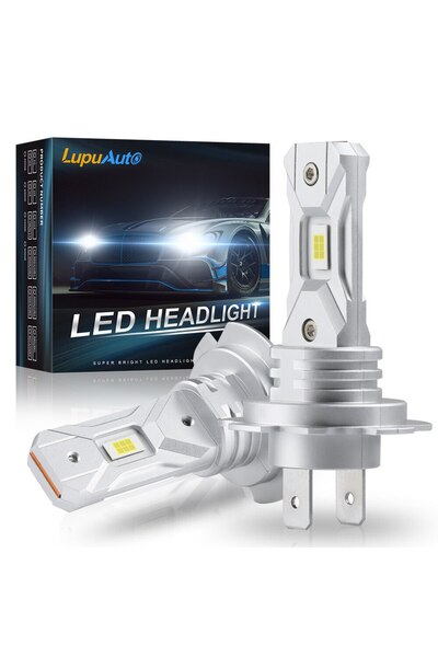 Choice مصباحان LED H7 أبيض 6000 كلفن بدون مروحة، حجم صغير 1:1، لاسلكي، 18000 ...