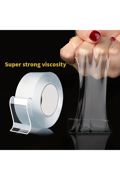 Choice3 شريط نانو شفاف مزدوج الجوانب، 30 مم × 1 مم × 5 م، شريط لاصق زخرفي فائ...