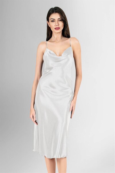 OBJE Women's Ecru Satin Dress