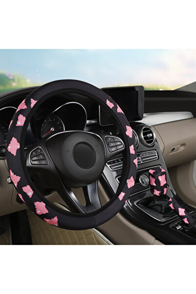 Choice غطاء عجلة قيادة السيارة من فانغ شا دانغ، وردي، 3 قطع، بدون حلقة داخلية...