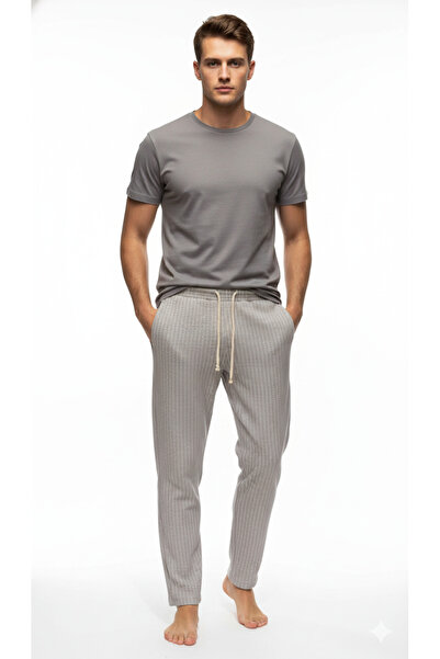 OBJE Men's Gray Long Single Bottoms