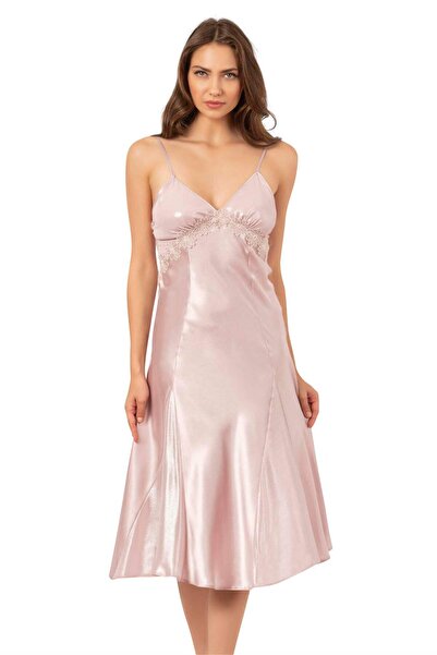 OBJE Women's Powder Foil Long Nightgown