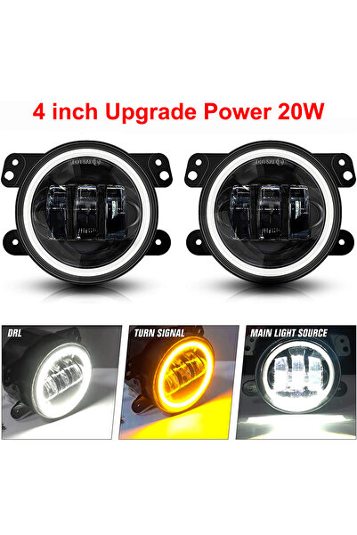 Choice 1pair 4 inch 2pcs 4 Inch LED Fog Lights Round Car Driving Light with W...
