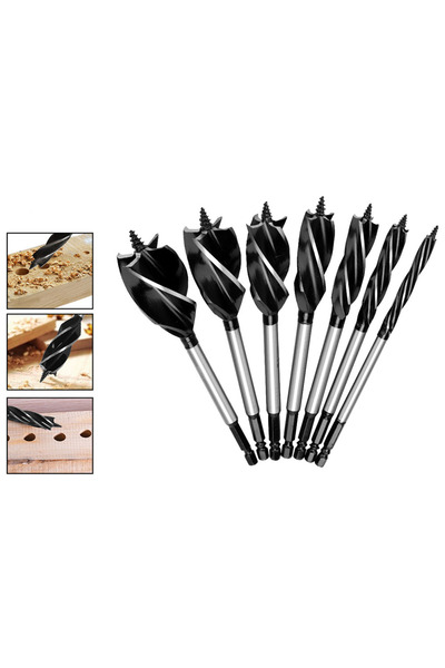 Choice17 Hexagonal 12mm 165mm 8mm-35mm Twist Drill Bit Set Wood Fast Cut Auge...