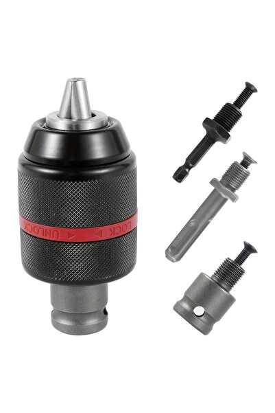 Choice طقم محولات ظرف المثقاب (4 قطع) - ظرف مثقاب يدوي ذاتي التثبيت بدون مفتا...