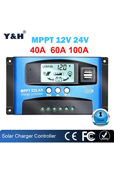 Choice1 60A Y&H MPPT Solar Charge Controller 40A 60A 100A with Load/Dual USB ...