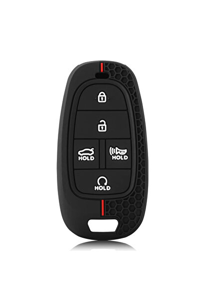 Choice غطاء مفتاح سيارة أسود بخمسة أزرار، متوافق مع هيونداي سوناتا SEL EV 6 E...