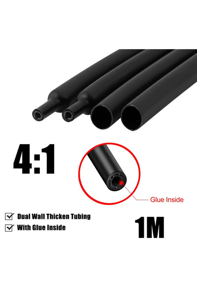 Choice7 1M 4mm 1M 4:1 Heat Shrink Tube With Glue Thermoretractile Shrinkable ...