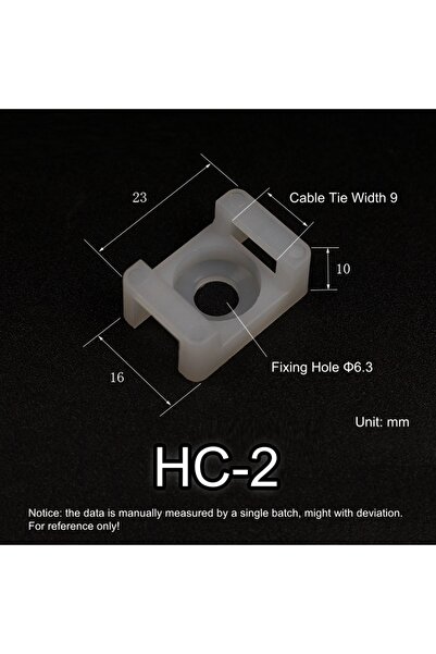 Choice1 حامل ربطات كابلات بلاستيكي أسود HC-2، 100 قطعة، مثبت ببراغي، للوحة ال...