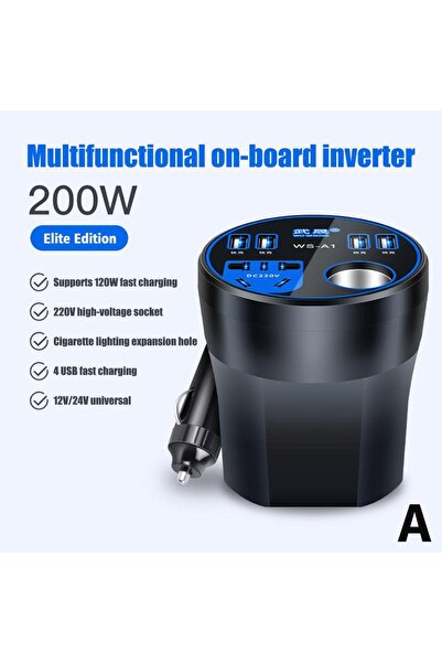 Choice1 Blue 200W Multi-function Car Power Inverter 12V/24V To 220V Converter...