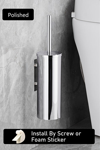 choice2 Polished Toilet Brush High Quality Wall Mounted 304 Stainless Steel C...