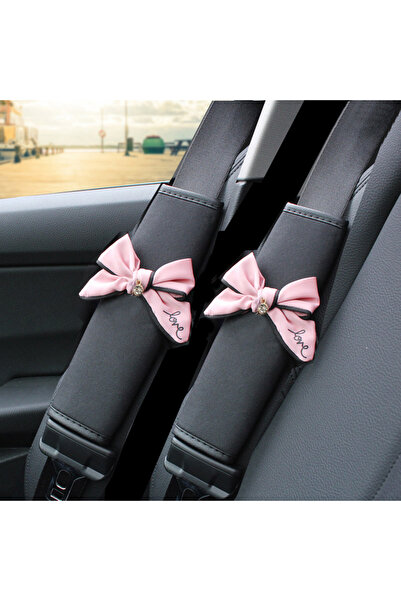 choice2 غطاءان لحزام الأمان، غطاء واحد لطيف مزين بفيونكة لحزام أمان السيارة، ...