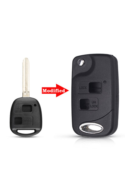 Choice4 مفتاح قابل للطي معدل TOY43 KEYYOU، قطعة واحدة، زرين، مناسب لسيارات تو...