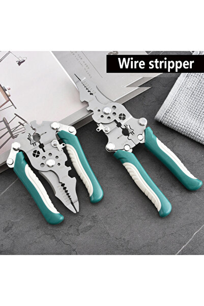 Choice كماشة قابلة للطي 18 في 1 لتقشير الأسلاك وتجعيدها - كماشة كهربائية متعد...