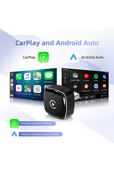 Choice WHITE 2025 Upgraded Wireless CarPlay Adapter Wireless Android Auto AI ...