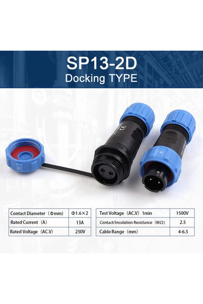 Choice1 مجموعة واحدة من موصل SP13-2D SP13 المقاوم للماء للطيران IP68، سلك توص...