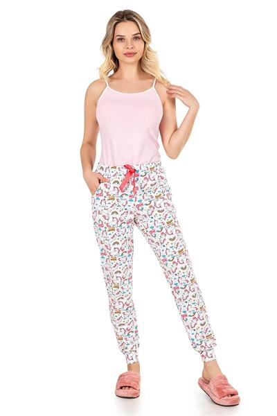 OBJE White Pony Patterned Women's Ribbed Tape Leg