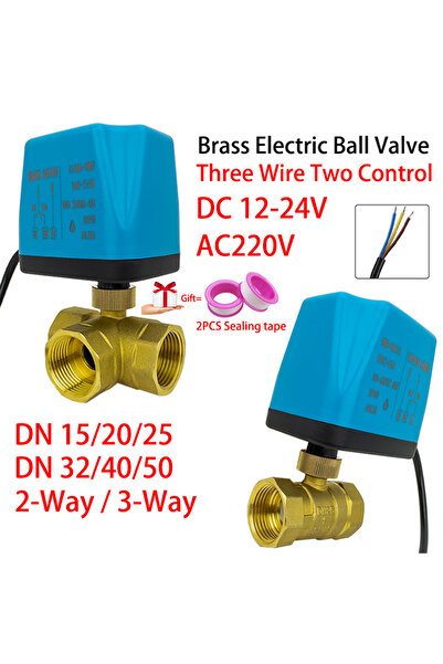 Choice17 صمام كروي كهربائي نحاسي ثلاثي الاتجاهات، DN20 AC220V، بثلاثة أسلاك و...