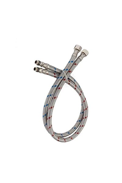 Choice3 60 cm 2 Pack 60cm Stainless Steel Hose G1/2 Hot and Cold Mixer Faucet...