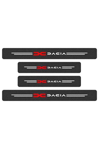 Choice1 داسيا - 4 قطع - ملصقات عتبات أبواب من ألياف الكربون للسيارات، لوحة مض...