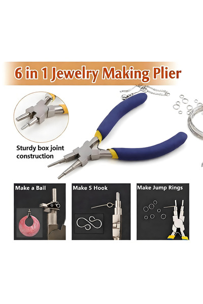 Choice 6-in-1 Carbon Steel Round Nose Jewelry Pliers, Multi-Function DIY Tool...