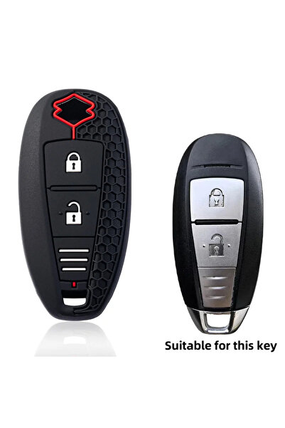 Choice غطاء حماية أسود من السيليكون لمفتاح السيارة عن بعد، متوافق مع سوزوكي ف...