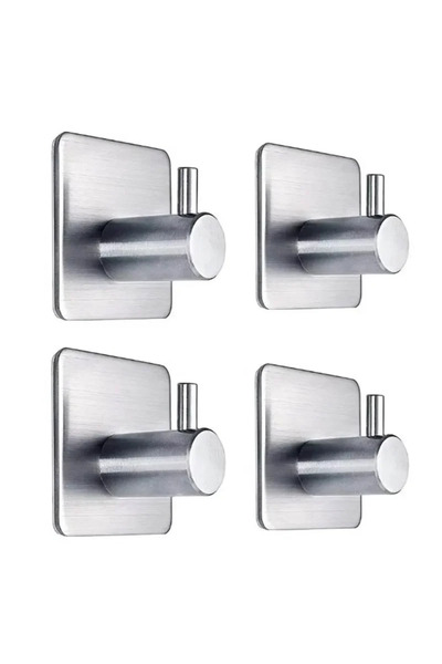 Choice Silver4pcs 2/4 قطع ملصق لاصق قوي للجدار معلق لرف المعاطف وشماعات الملا...