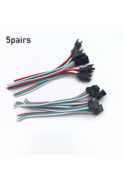 Choice sm-3p-10cm- 5pairs 3 Pin JST SM Male Female Plug Connector Cable For W...