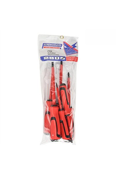 Choice مجموعة مفكات مغناطيسية حمراء مكونة من 6 قطع، مصنوعة من فولاذ CRV عالي ...