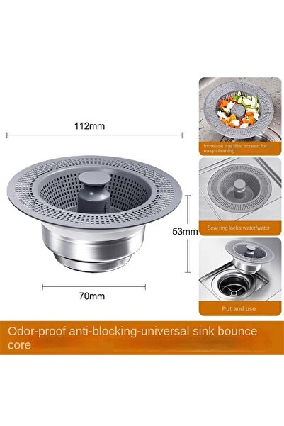 Choice مصفاة تصريف حوض المطبخ المصنوعة من الفولاذ المقاوم للصدأ، مناسبة للاست...