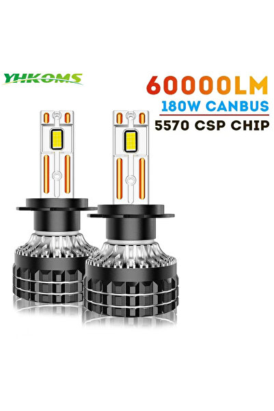 choice2 مصابيح أمامية H7 LED بيضاء باردة 6000 كلفن YHKOMS H7 بقوة 60000 لومن،...