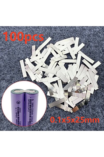 Choice 100 قطعة من صفائح النيكل لتوصيل بطاريات 18650، بأبعاد 0.1 × 5 × 25 مم.