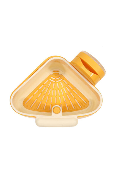 Choice مصفاة زاوية حوض المطبخ برتقالية اللون مزودة بكوب شفط، سريعة التصريف، ذ...