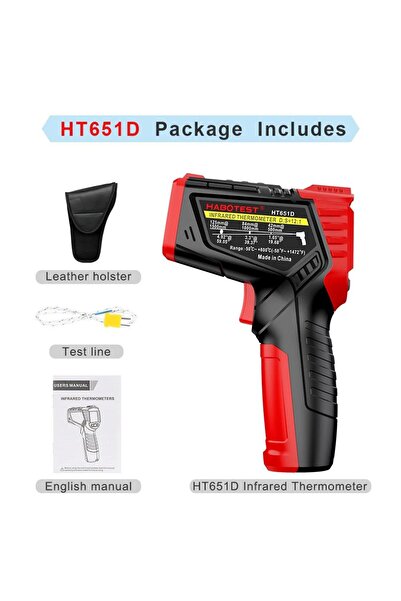 Choice مقياس حرارة بالأشعة تحت الحمراء HT651D من هابوتست، مقياس حرارة ليزري، ...