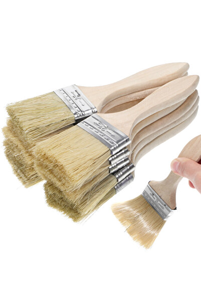 Choice As Shown 10 Pcs Set Thickened Wooden Handle Paint Brush Fine Bristles ...