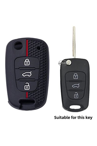 Choice غطاء مفتاح سيليكون أسود لسيارات كيا سول، فينجا، بيكانتو، ريو، سورينتو،...