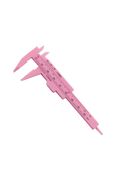 Choice5 مقياس فيرنييه صغير محمول من البلاستيك الوردي، بمقياس مزدوج من 0 إلى 8...