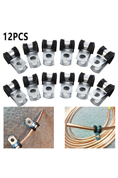 Choice 12 قطعة من مشابك معدنية على شكل حرف P، مشابك أنابيب أسلاك مبطنة، مشابك...