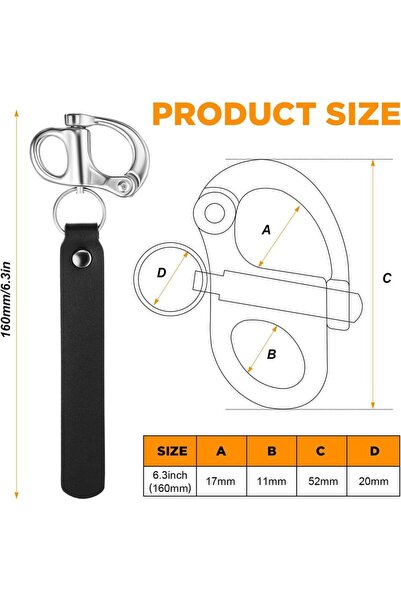 Choice1 مشبك سريع الفتح من الفولاذ المقاوم للصدأ 316 الفضي مع مقبض جلدي لقناع...