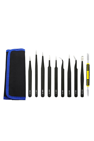 Choice ١٠ قطع مع حقيبة، ١٠ قطع من ملاقط الفولاذ المقاوم للصدأ الدقيقة المضادة...