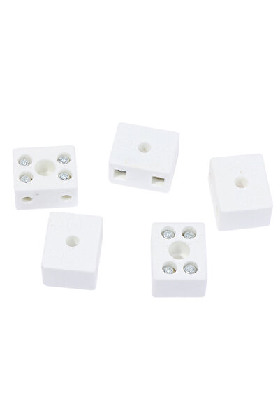 Choice مجموعة من 5 قطع من موصلات طرفية سيراميكية بيضاء، 10 أمبير، 250 فولت، ل...