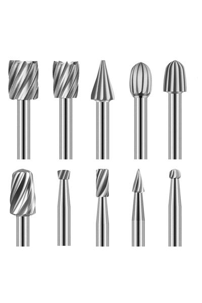 Choice 10 قطع من مبارد HSS الدوارة لقواطع طحن الصلب، مبارد معدنية على شكل ذيل...