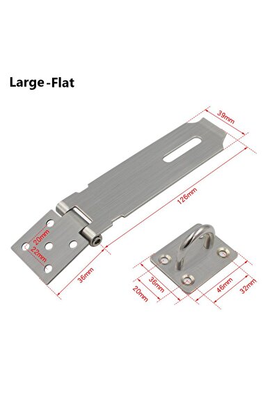 Choice قفل باب كبير ومسطح بمشبك، مزلاج باب بزاوية قائمة 90 درجة، مقاوم للسرقة...