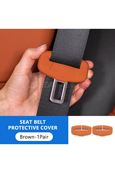 Choice غطاء مشبك حزام الأمان من بلاليون، لون بني فاتح، قطعتان، مضاد للخدش، لح...