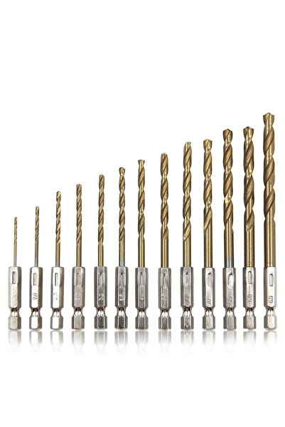 Choice 13PCS Twist Drill Hexagonal Handle Twist Drill 13Pcs Titanium Plated T...