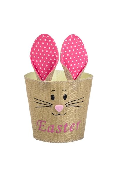 OEM Decorative Easter Basket with Handle & Rabbit