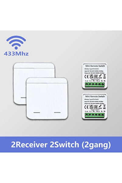 Choice جهاز استقبال مزدوج ومفتاحان للتحكم عن بعد لاسلكي بتردد 433 ميجاهرتز، م...